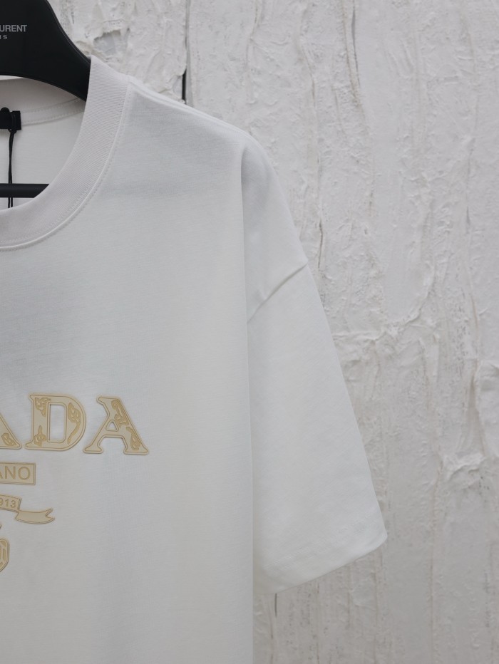 Prada Raised Logo Round-neck T-shirt