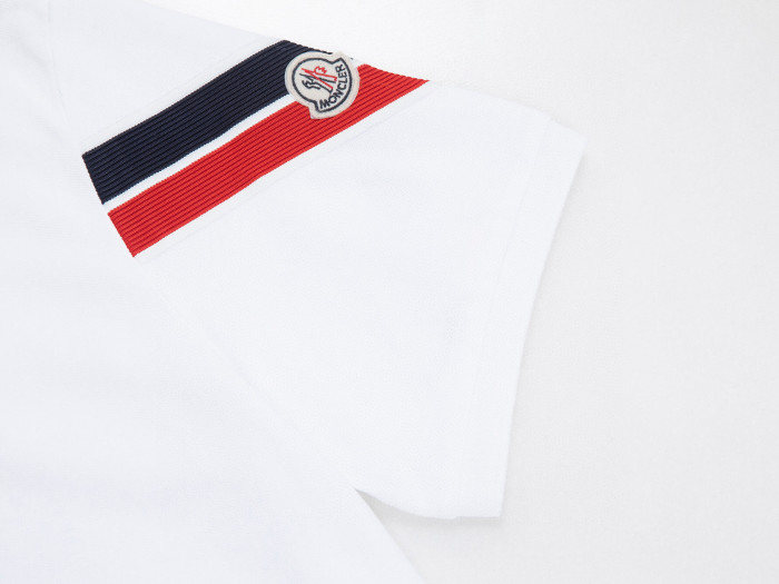 Moncler Tricolor-Trimmed Cotton Piquet Polos T-shirt
