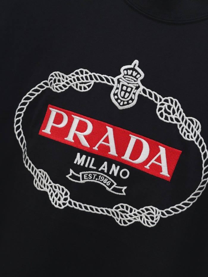 Prada Embroidered Logo T-Shirt