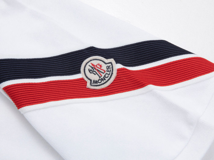 Moncler Tricolor-Trimmed Cotton Piquet Polos T-shirt