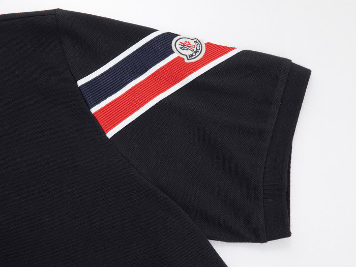 Moncler Tricolor-Trimmed Cotton Piquet Polos T-shirt