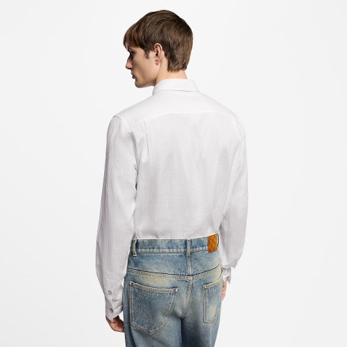 Louis Vuitton Monogram Jacquard Long-Sleeved Cotton Shirt