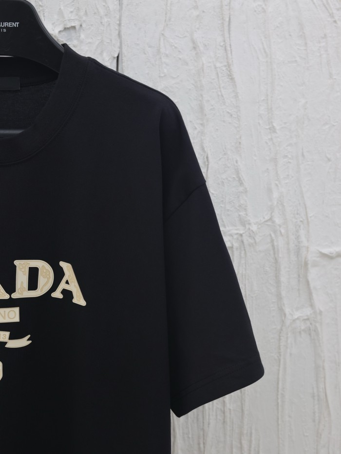 Prada Raised Logo Round-neck T-shirt