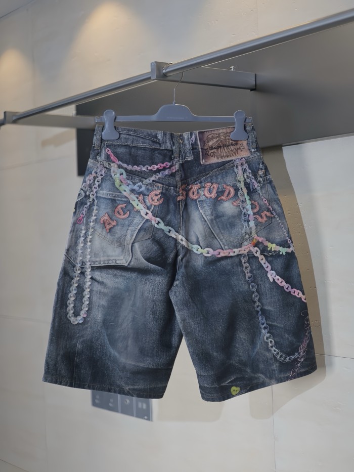 Acne Studios - Denim Shorts - Loose Fit - Mid Blue