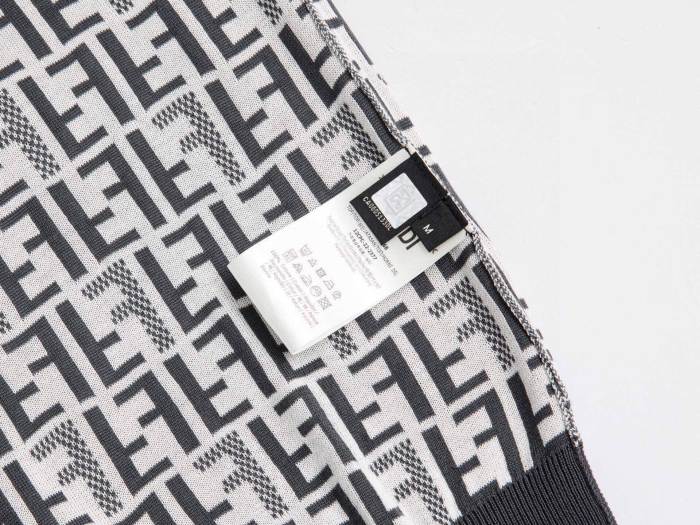 Fendi Jumper Fabric Black Knit Short Sleeve