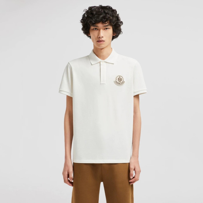 Moncler Year of the Snake Patch Cotton Piquet Polo Shirt