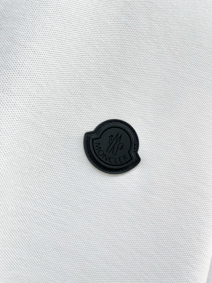 Moncler Optical Logo Patch Cotton Polo Shirt