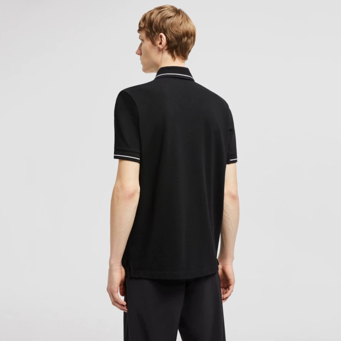 Moncler Optical Logo Patch Cotton Polo Shirt