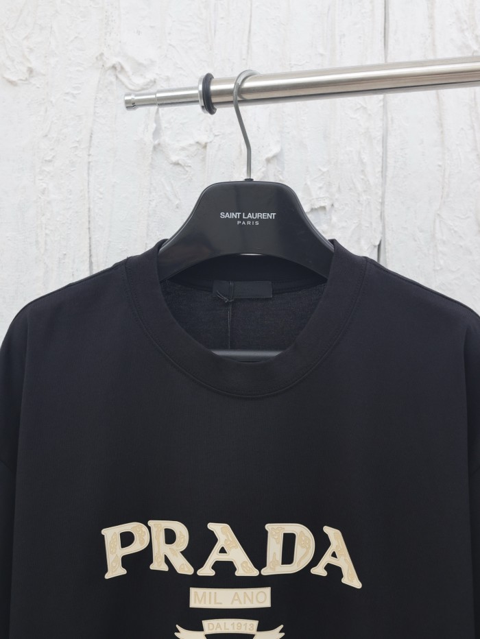 Prada Raised Logo Round-neck T-shirt