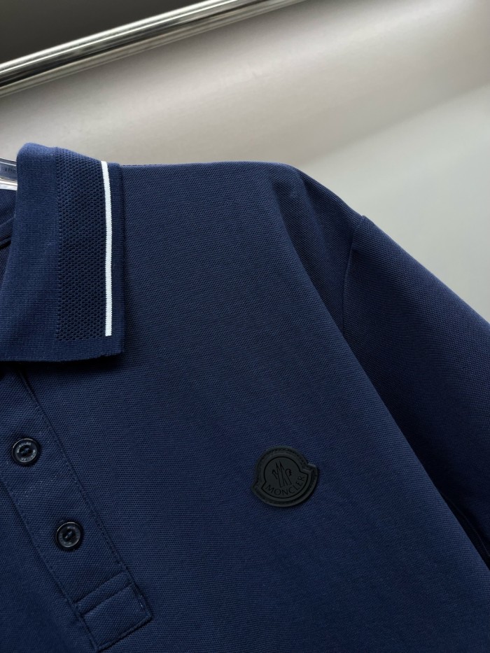 Moncler Optical Logo Patch Cotton Polo Shirt