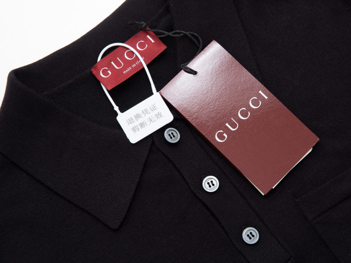 GUCCI Logo-Intarsia Wool-Blend Polo Shirt for Men
