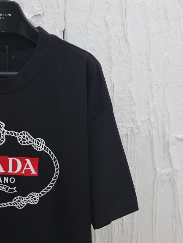 Prada Embroidered Logo T-Shirt
