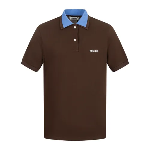 MiuMiu Cocoapervinca Cotton Piqué Polo Shirt
