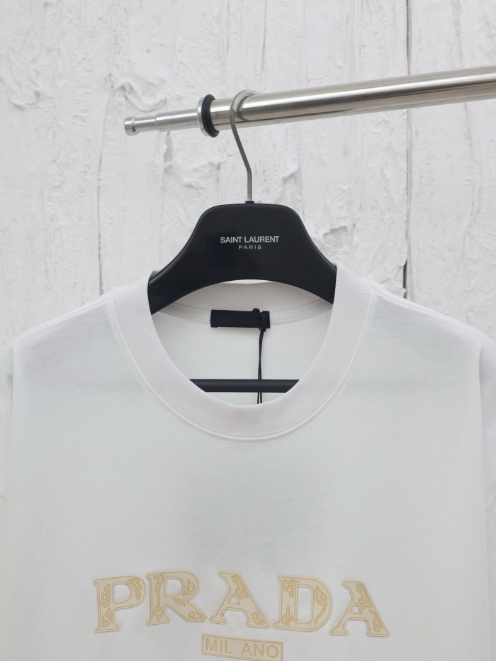 Prada Raised Logo Round-neck T-shirt