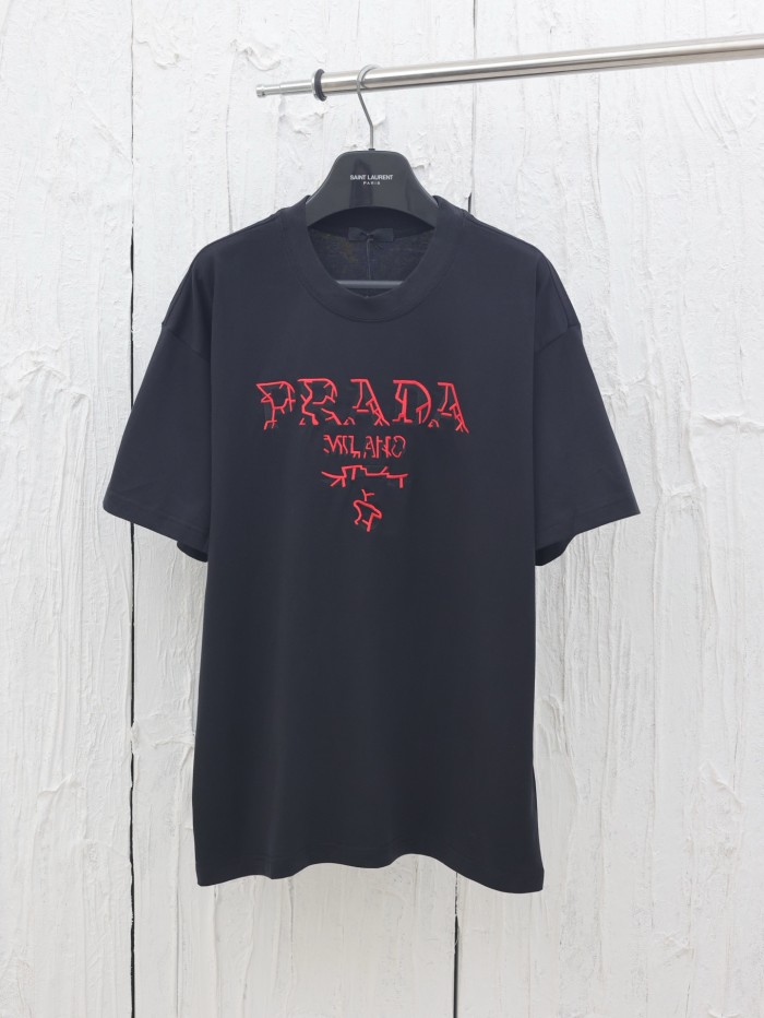 Prada Logo Cotton Short-Sleeve T-Shirt