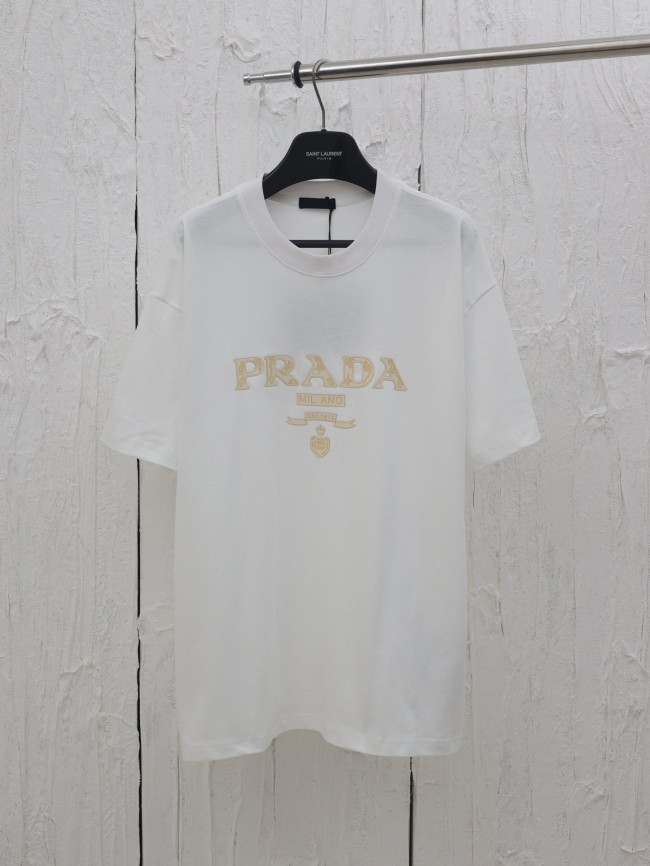 Prada Raised Logo Round-neck T-shirt