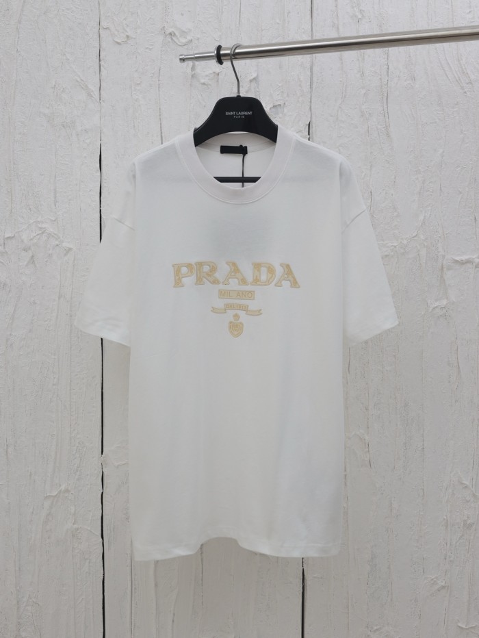 Prada Raised Logo Round-neck T-shirt