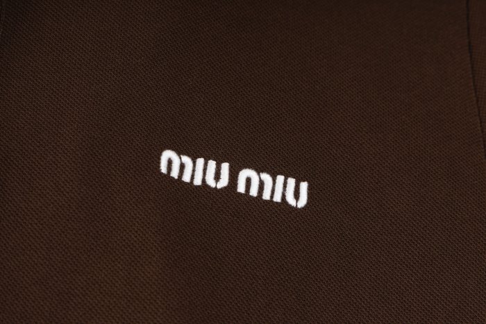 MiuMiu Cocoapervinca Cotton Piqué Polo Shirt