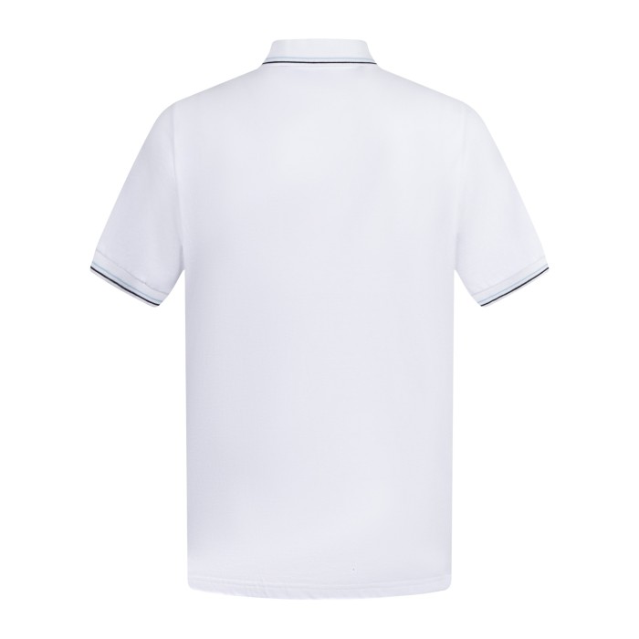 Prada Stretch Cotton Short Sleeve Polo Shirt White