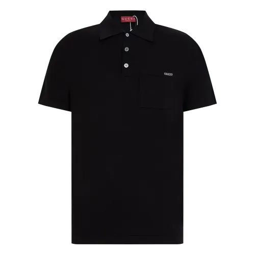 GUCCI Logo-Intarsia Wool-Blend Polo Shirt for Men