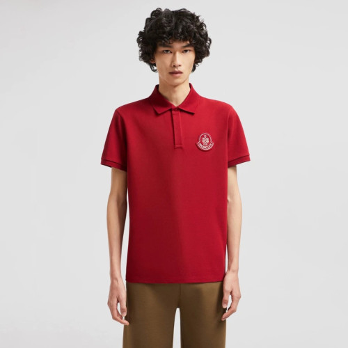 Moncler Year of the Snake Patch Cotton Piquet Polo Shirt