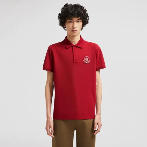 Moncler Year of the Snake Patch Cotton Piquet Polo Shirt