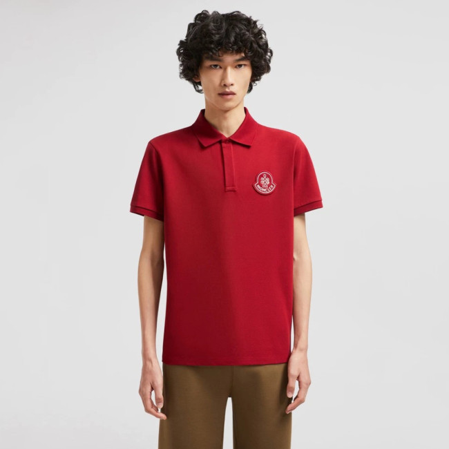 Moncler Year of the Snake Patch Cotton Piquet Polo Shirt