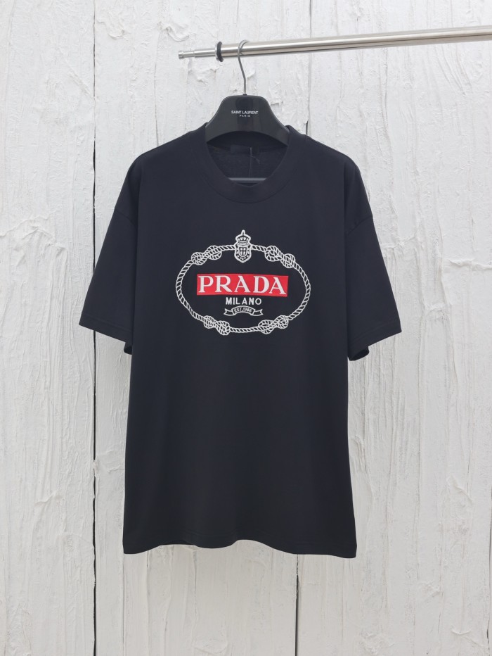 Prada Embroidered Logo T-Shirt