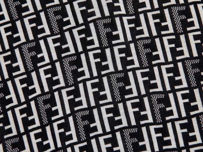 Fendi Jumper Fabric Black Knit Short Sleeve