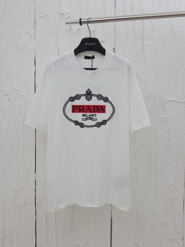 Prada Embroidered Logo T-Shirt