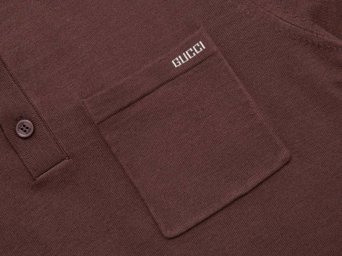 GUCCI Logo-Intarsia Wool-Blend Polo Shirt for Men