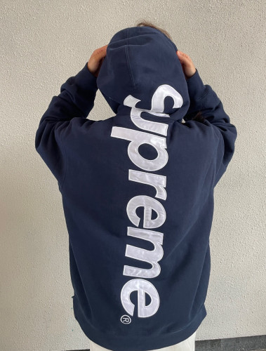 Supreme Satin Appliqué Hooded Sweatshirt