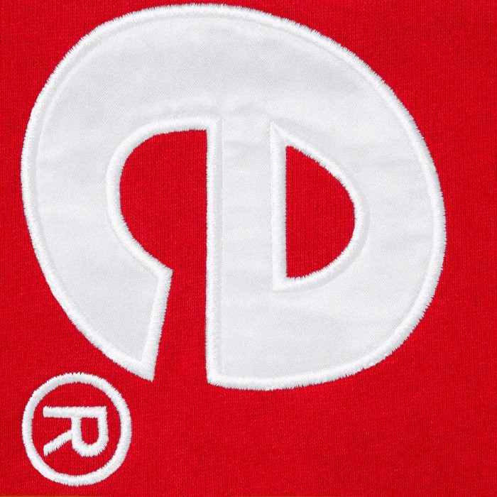 Supreme Satin Appliqué Hooded Sweatshirt