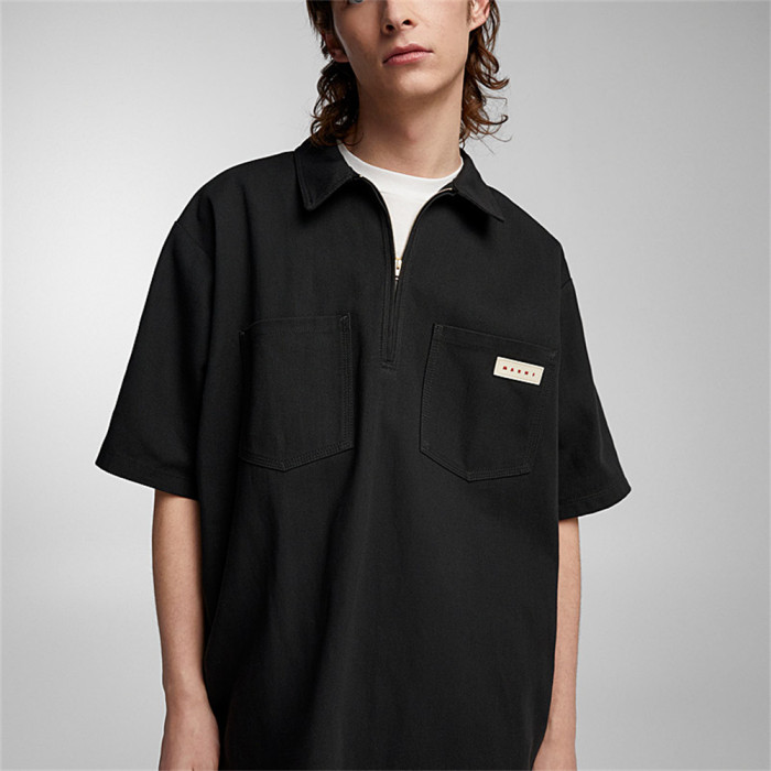 Marni Zipper Double-pocket Short-sleeved POLO Shirt