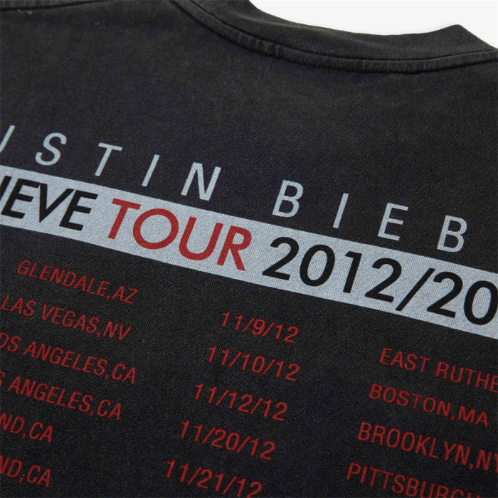 JUSTIN BIEBER 2012-2013 BELIEVE TOUR NEW VINTAGE T-SHIRT