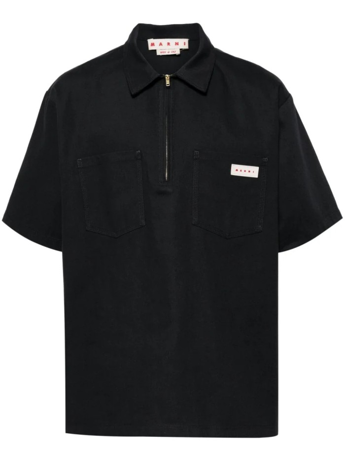 Marni Zipper Double-pocket Short-sleeved POLO Shirt