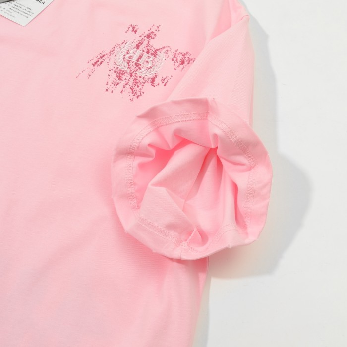 Women's Balenciaga Nail Polish Cropped T-shirt in Baby Pink