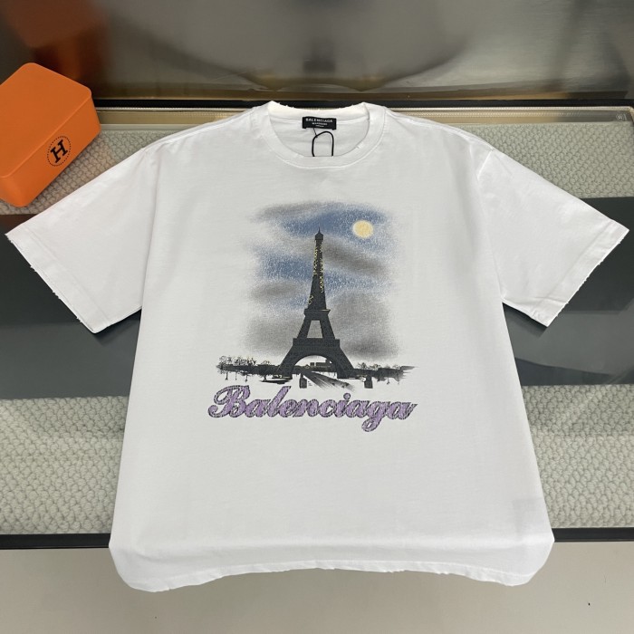 Balenciaga Paris Eiffel Tower Short Sleeve T-Shirt