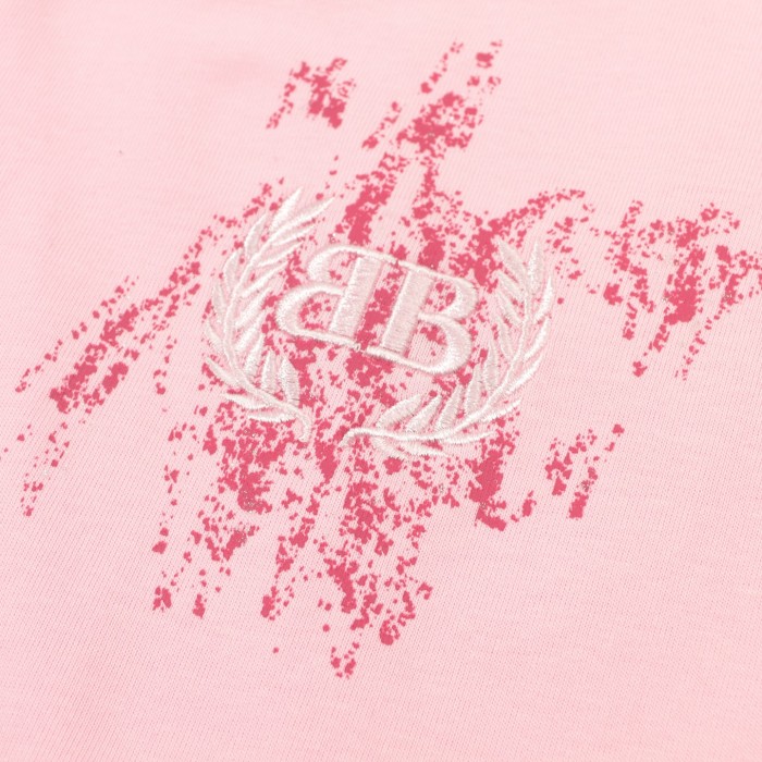 Women's Balenciaga Nail Polish Cropped T-shirt in Baby Pink