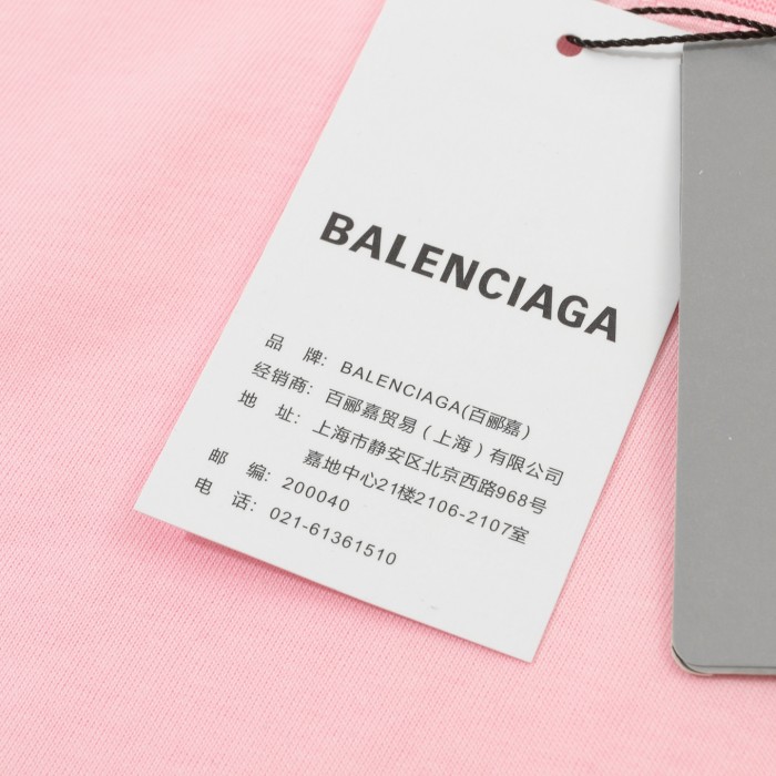 Women's Balenciaga Nail Polish Cropped T-shirt in Baby Pink