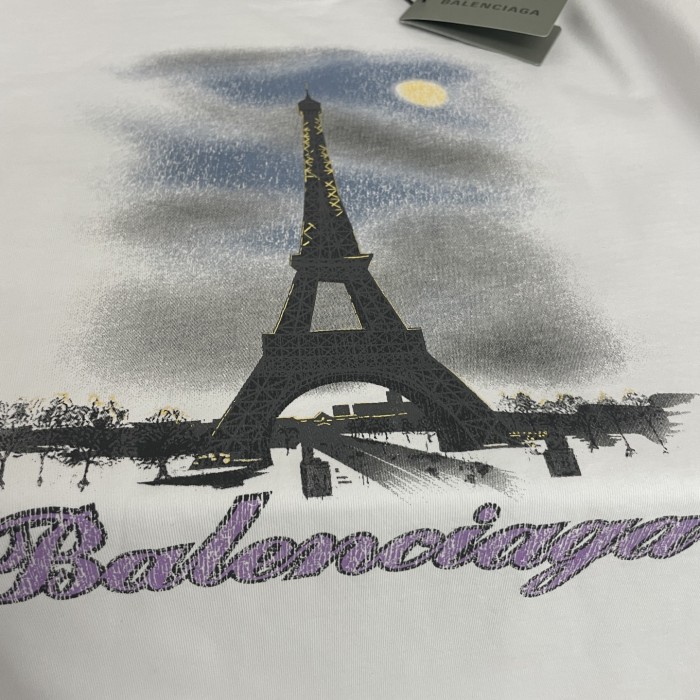 Balenciaga Paris Eiffel Tower Short Sleeve T-Shirt