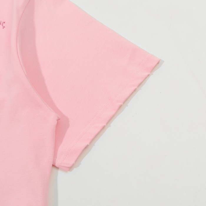 Women's Balenciaga Nail Polish Cropped T-shirt in Baby Pink