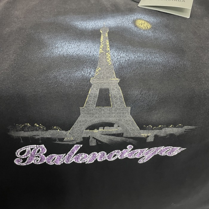 Balenciaga Paris Eiffel Tower Short Sleeve T-Shirt