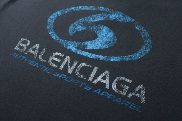 Balenciaga Blurred Logo Print Short Sleeve T-Shirt