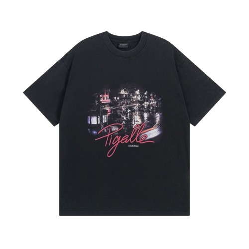 Balenciaga Pigalle T-shirt Oversized in Black Faded