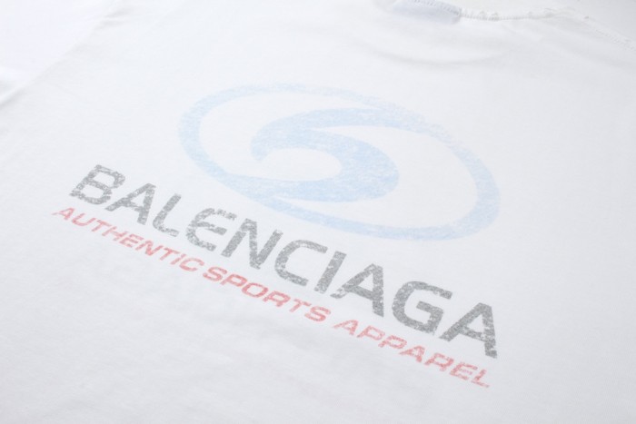 Balenciaga Blurred Logo Print Short Sleeve T-Shirt