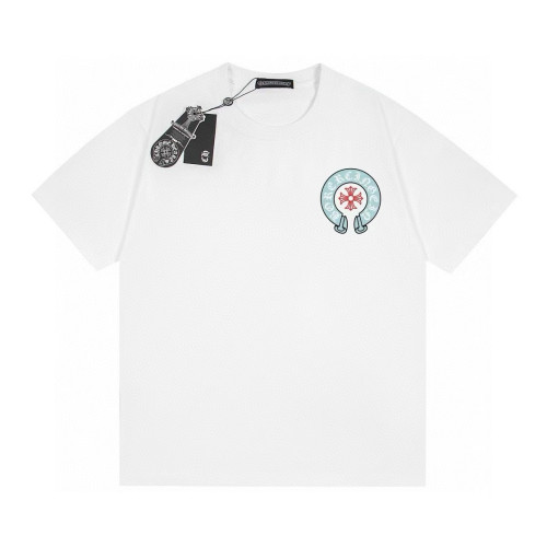 Chrome Hearts Red Lips Colorful Cross Short Sleeve T-shirt