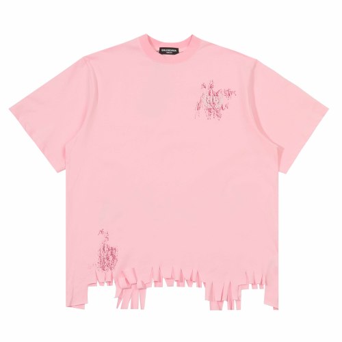 Women's Balenciaga Nail Polish Cropped T-shirt in Baby Pink