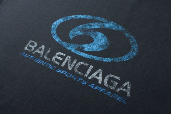 Balenciaga Blurred Logo Print Short Sleeve T-Shirt