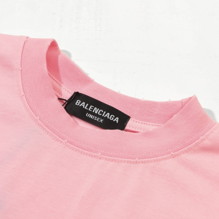 Women's Balenciaga Nail Polish Cropped T-shirt in Baby Pink